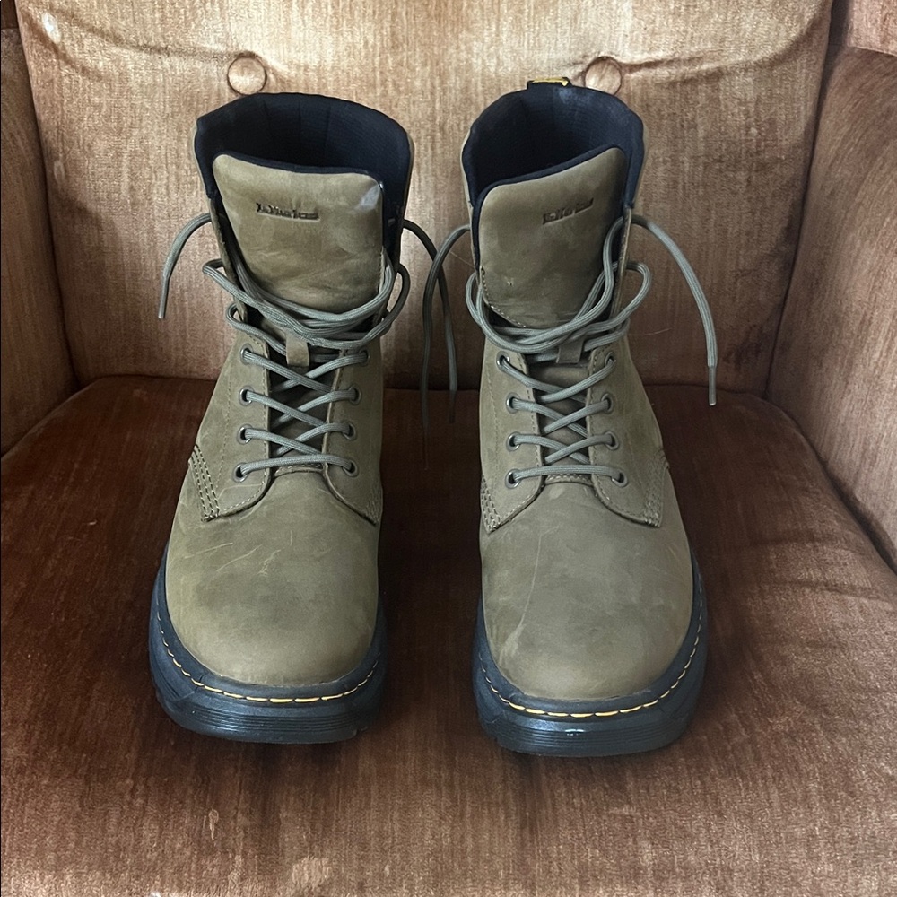 Dr. Martens “Crewson” Olive Lace-Up Boots - Picture 2 of 6